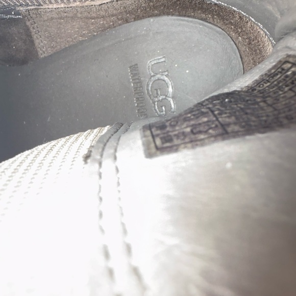 UGG Charcoal Suede Chunky Heeled Boots - Picture 8 of 10